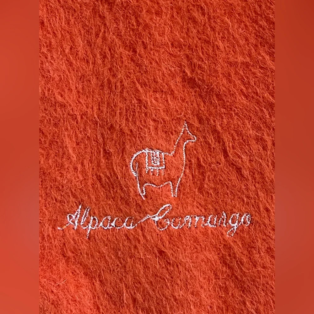 🦙Alpaca Fringe Scarf by Alpaca Camargo in Burnt Orange | Men’s/Women’s/Unisex